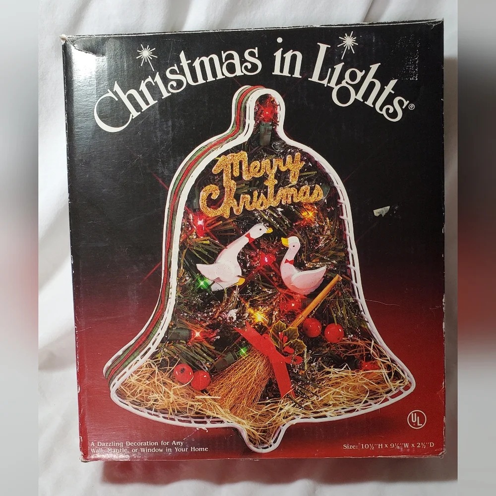 Christmas In Lights Vtg 1987 Country & Xmas Display Wall Mantle Window